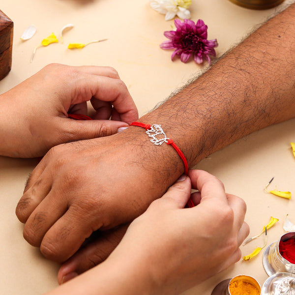 Silver Laser Cut Elephant Rakhi