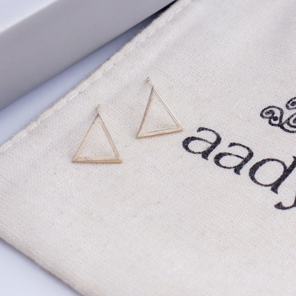 Tiny Silver Triangle Studs | 92.5 Silver