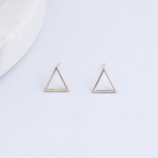 Tiny Silver Triangle Studs | 92.5 Silver