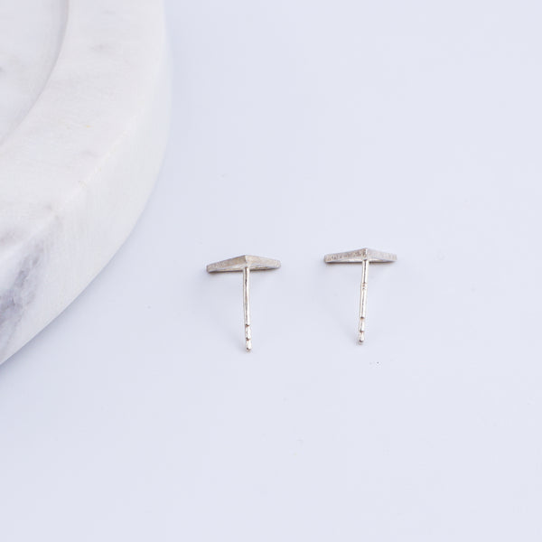 Tiny Silver Triangle Studs | 92.5 Silver
