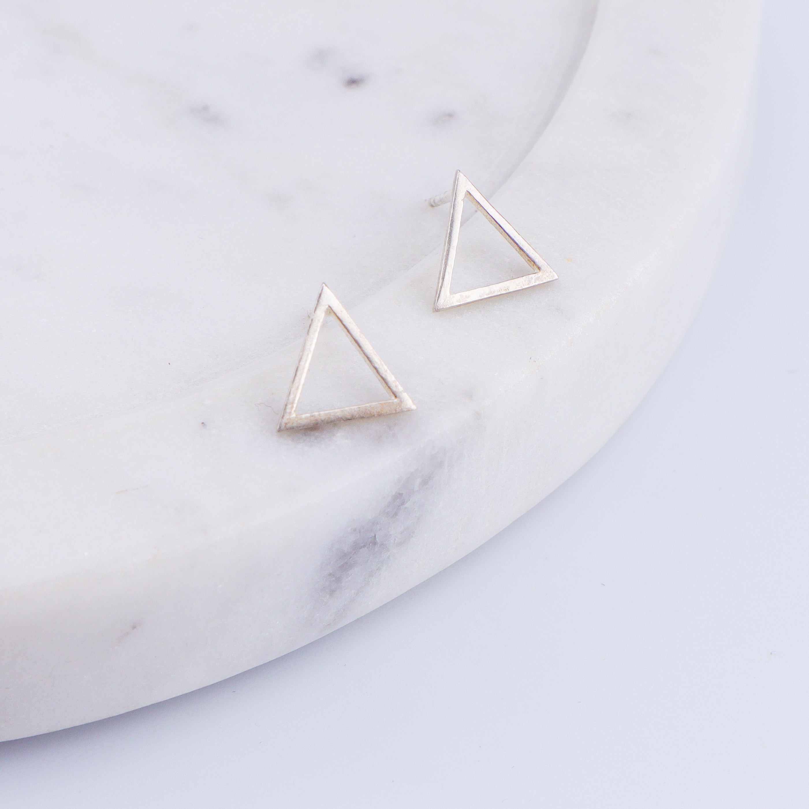 Tiny Silver Triangle Studs | 92.5 Silver