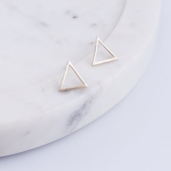 Tiny Silver Triangle Studs | 92.5 Silver