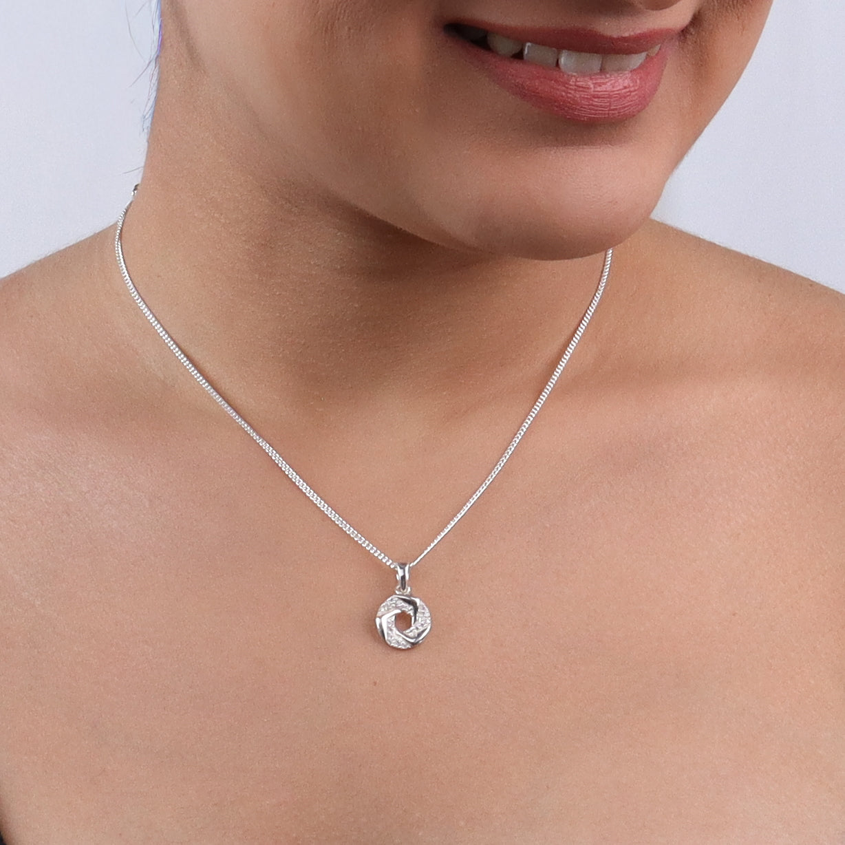 Spiral  Set With Chain | CZ | 92.5 Silver