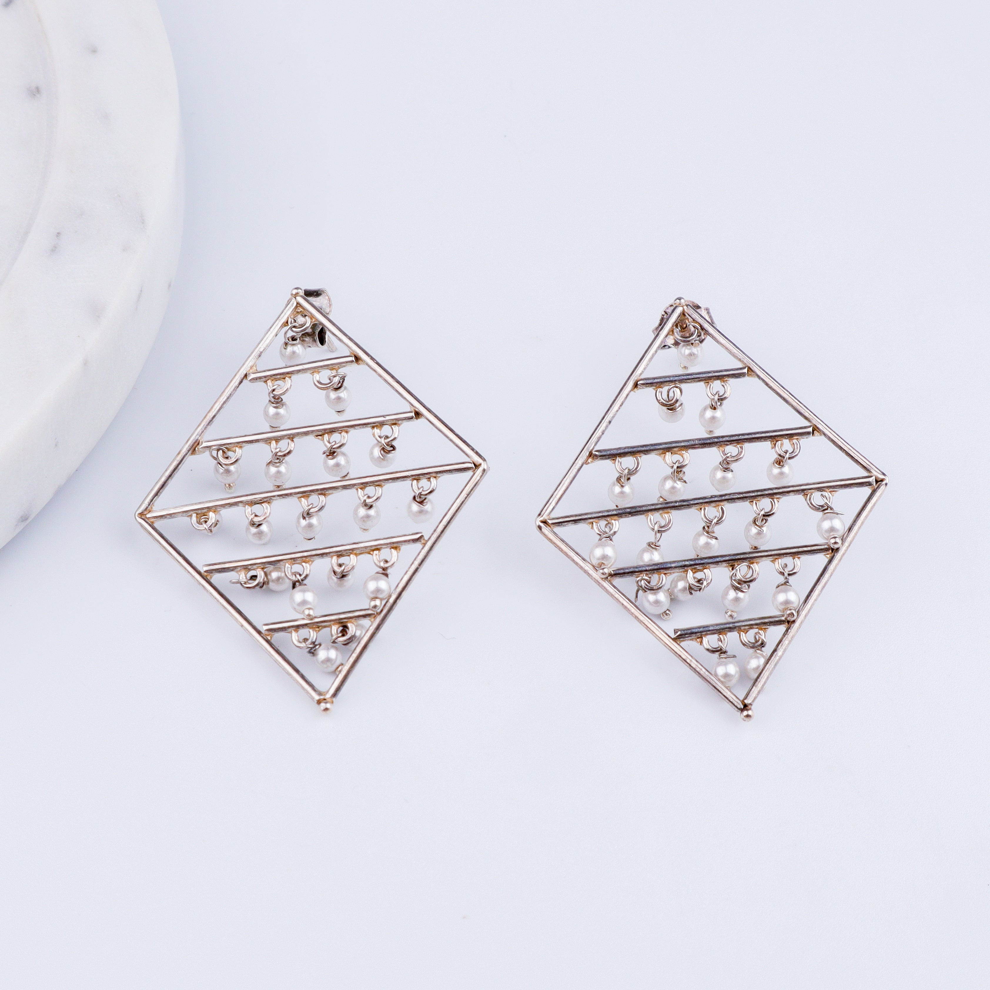 Silver Earring with Pearls
