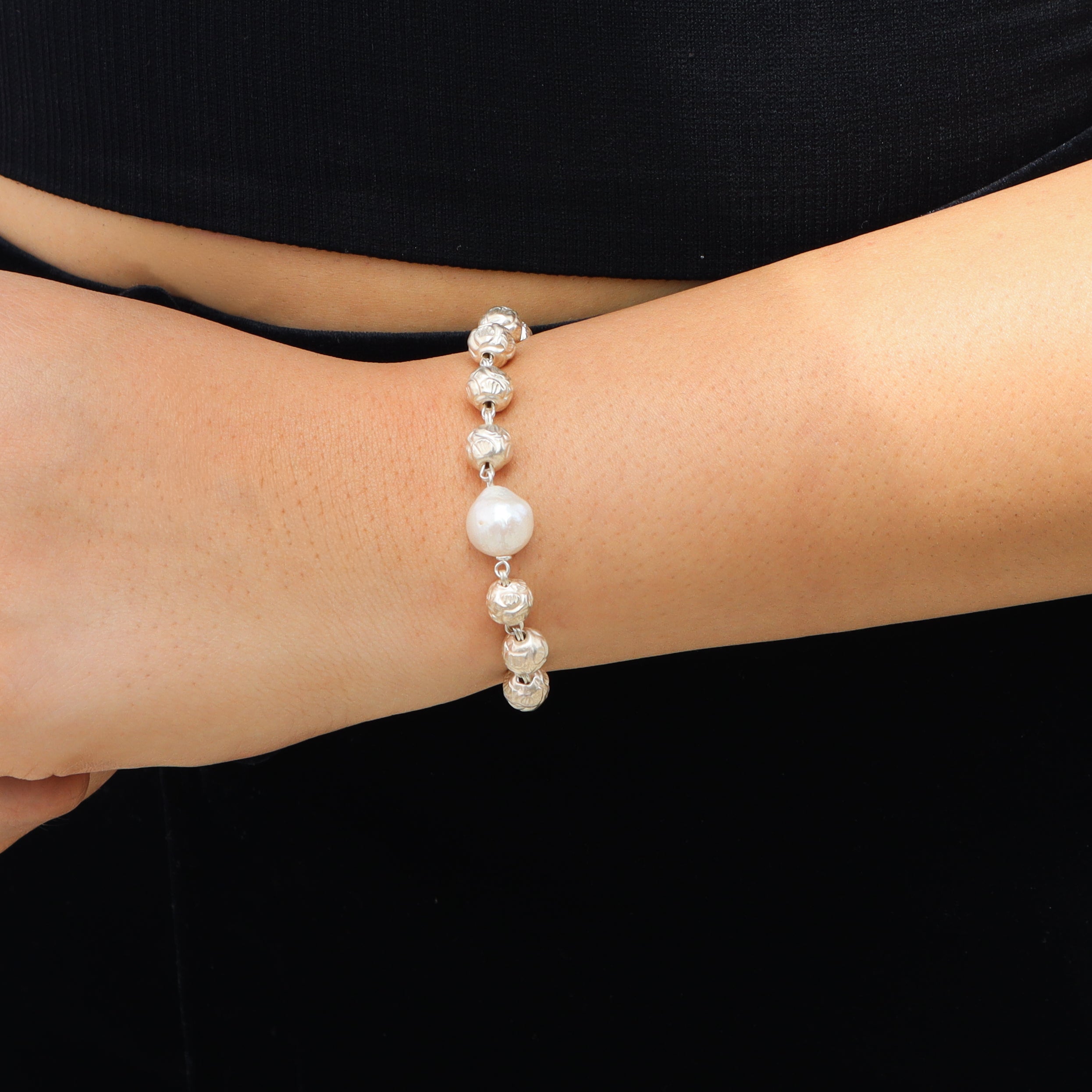 Silver Mohanmaal Bracelet with Pearl