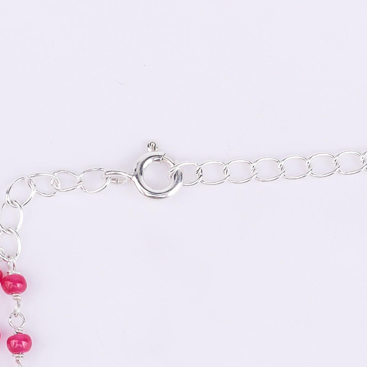 Silver Green CZ Tanmani Set with Green Onyx & Rubies