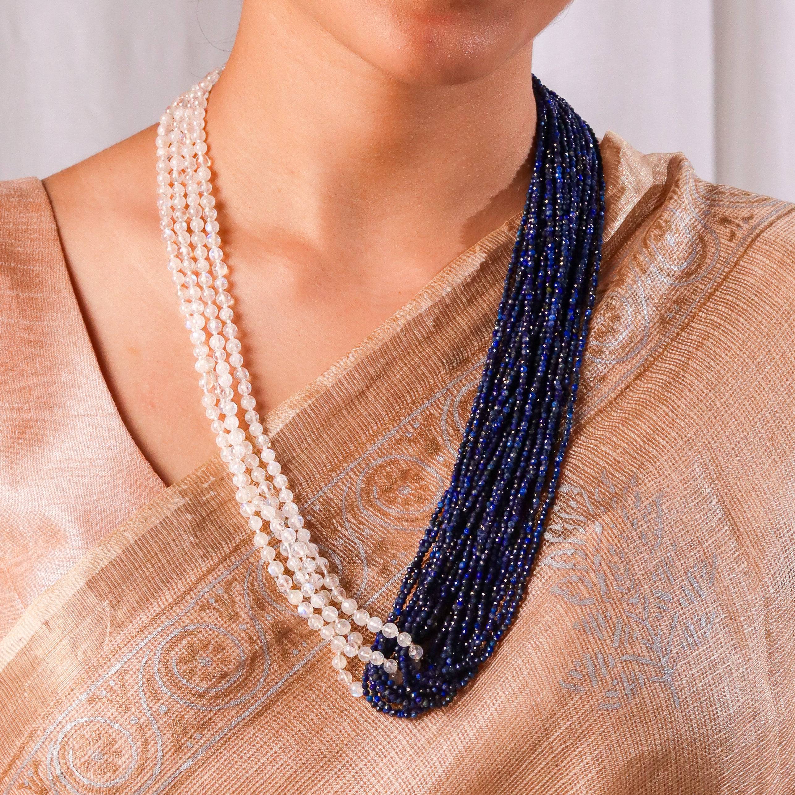 Luxe Necklace - Lapis & Moonstone