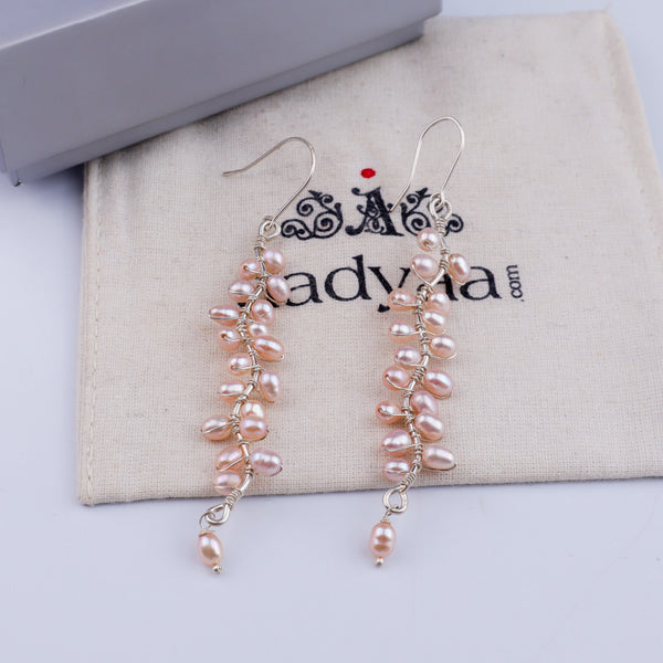 Heliconia Pearl Flower Earrings
