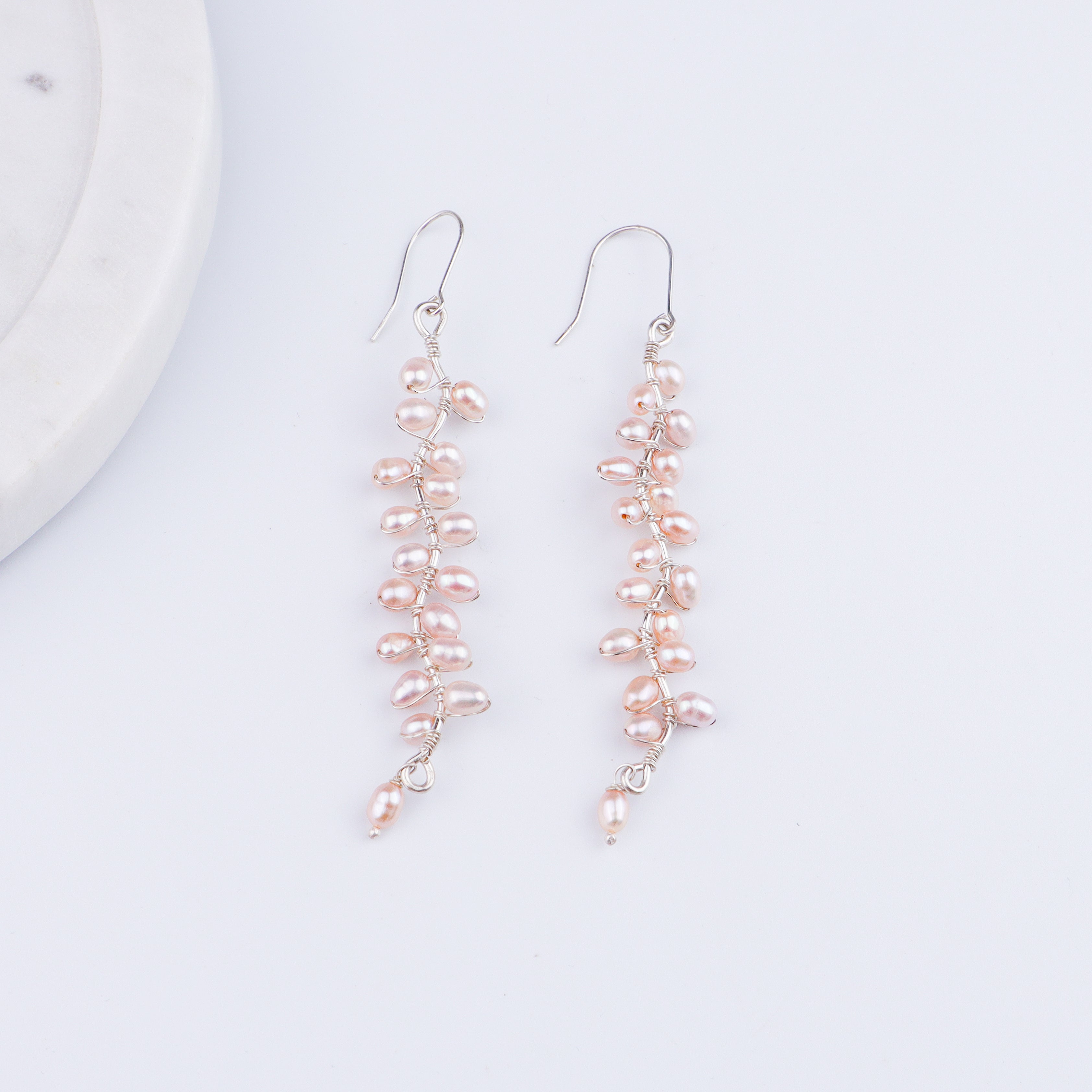 Heliconia Pearl Flower Earrings