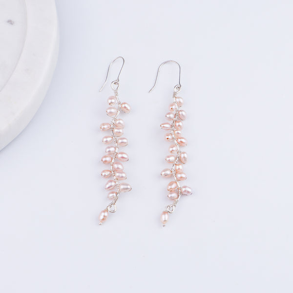 Heliconia Pearl Flower Earrings