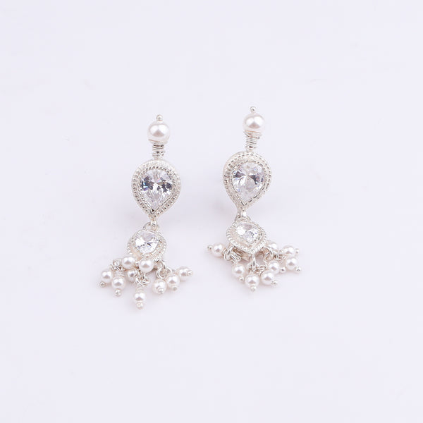 Silver CZ Tanmani Set with Labradorite
