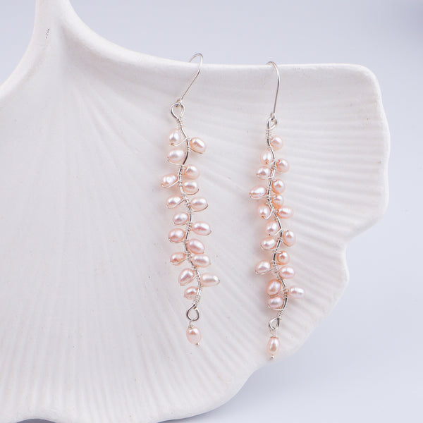 Heliconia Pearl Flower Earrings