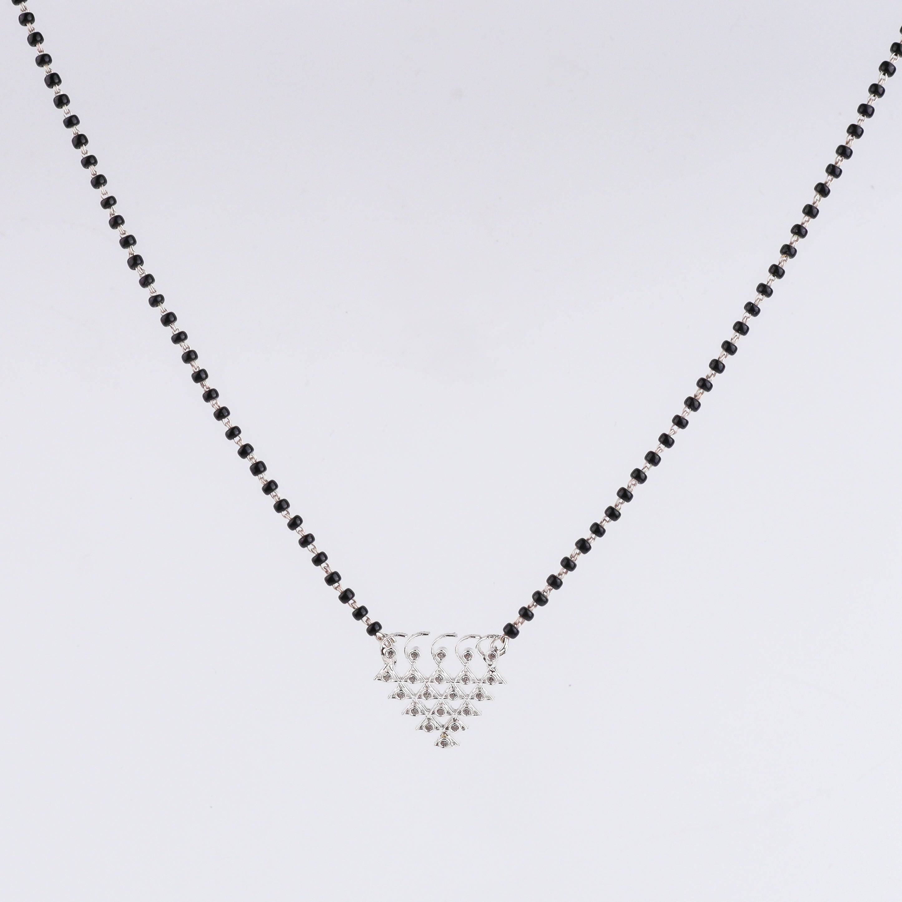 Silver CZ Saraswati Mangalsutra