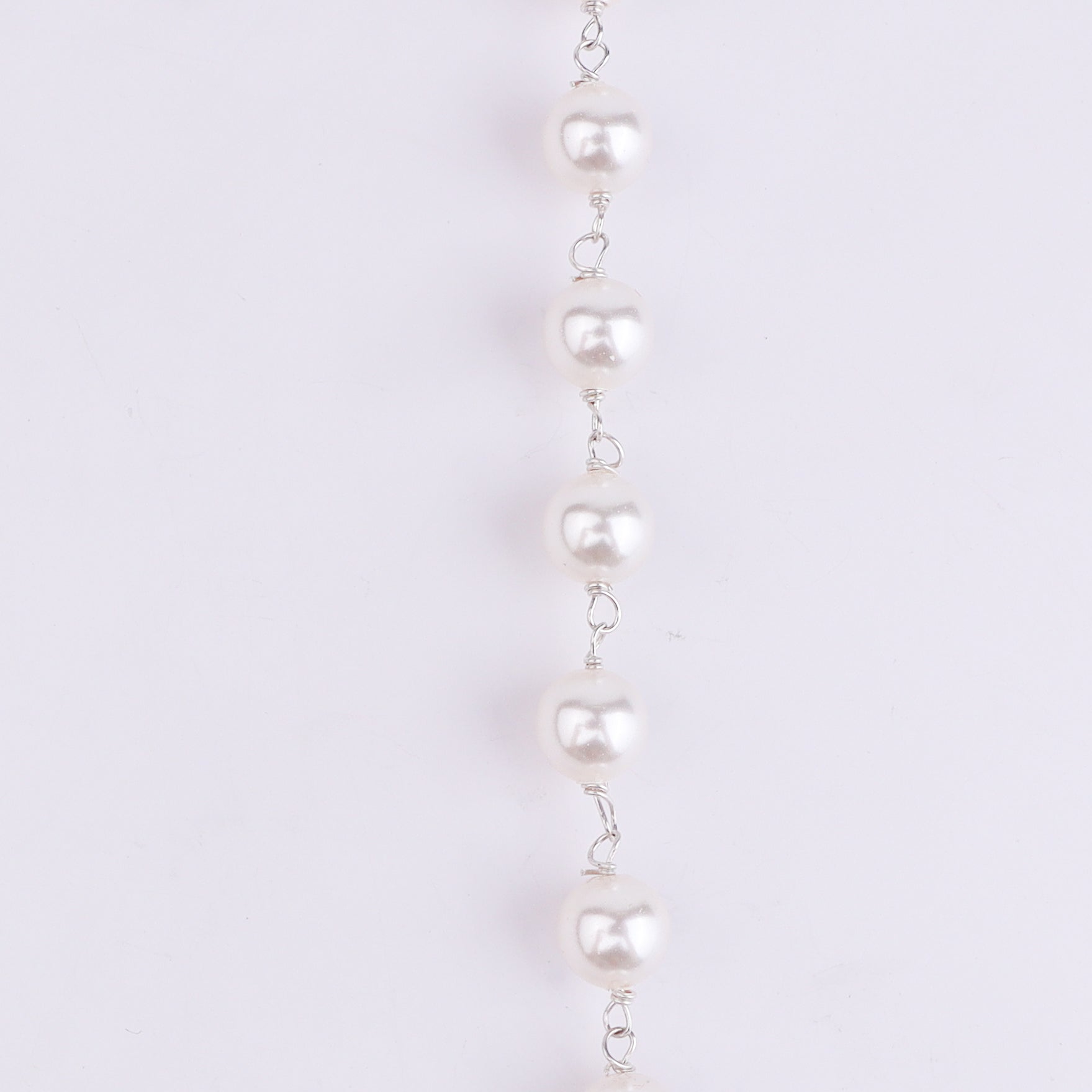 Silver Green & White CZ Tanmani Set with Pearl Ganthan