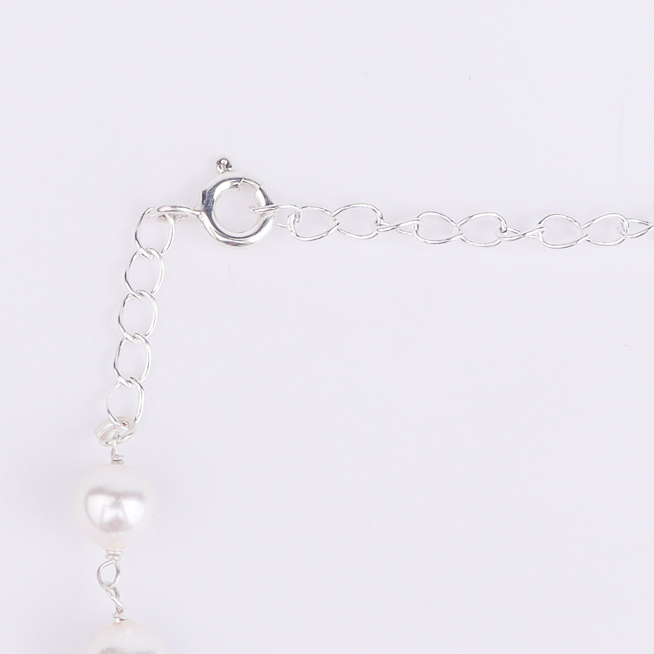 Silver Green & White CZ Tanmani Set with Pearl Ganthan