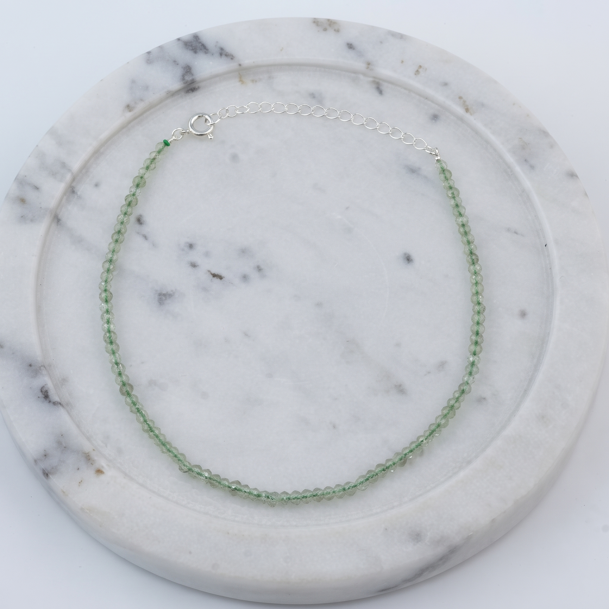 Peridot Silver Anklet (Project Handmade)