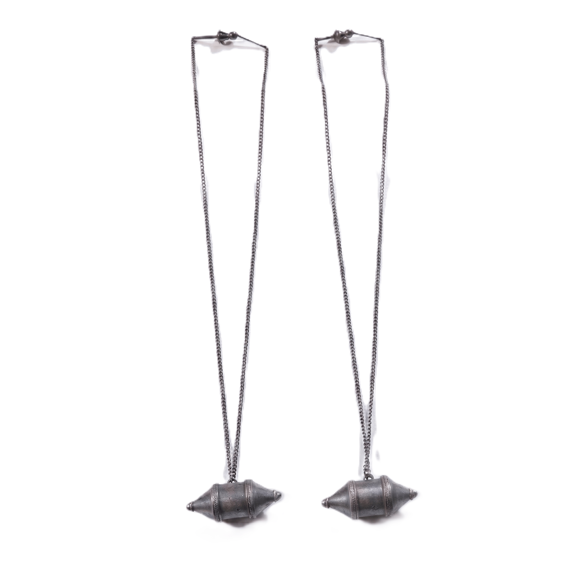 Silver oxidised Kashmiri Dejhoor earrings with intricate detailing