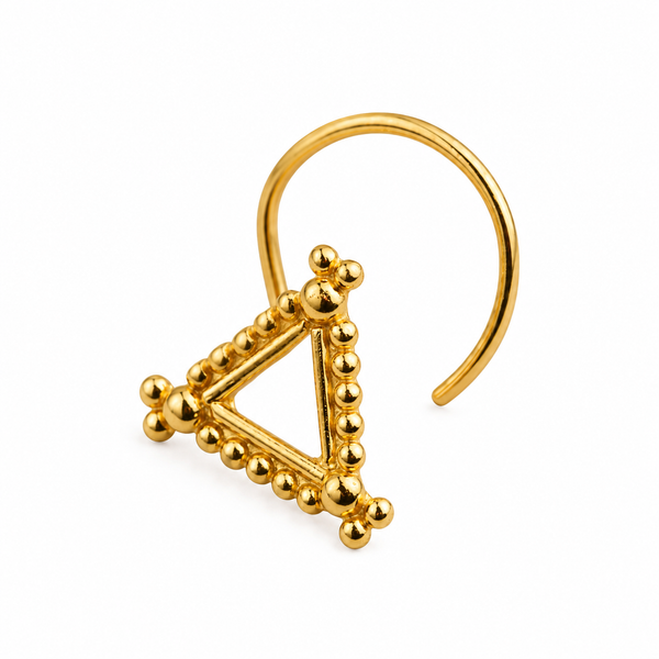 Kimaya Nose pin-  Pierced |  92.5 Silver | 22K Gold Plated