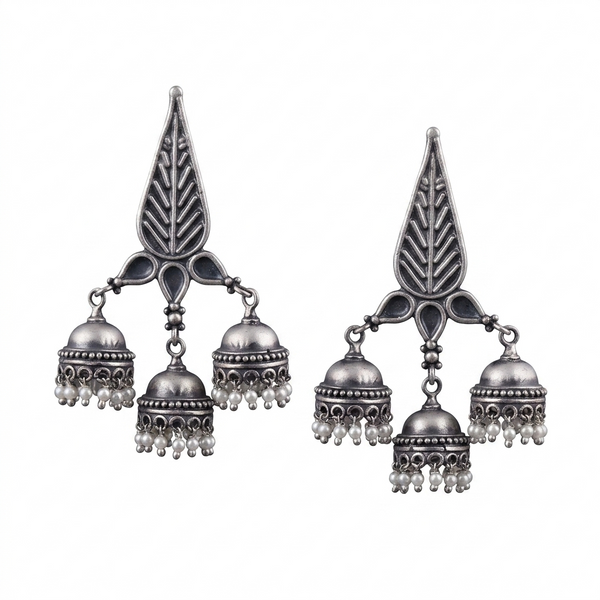 Leaf Jhumki Big sized statment jhumka