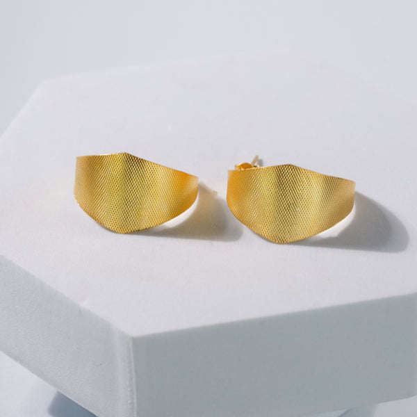 Alisha Hoops - Fold Earrings |  92.5 Silver | 22K Gold Plated