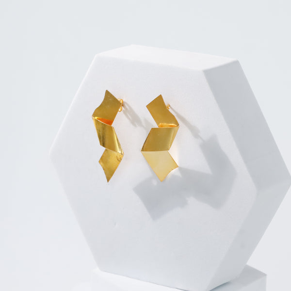 Gaga - Fold Earring |  92.5 Silver | 22K Gold Plated
