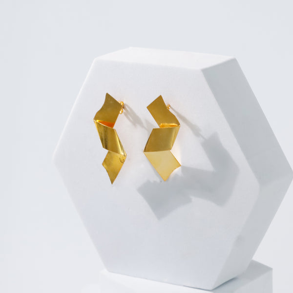 Gaga - Fold Earring |  92.5 Silver | 22K Gold Plated