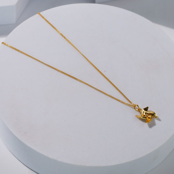 Pinwheel Necklace - Fold Collection |  92.5 Silver | 22K Gold Plated