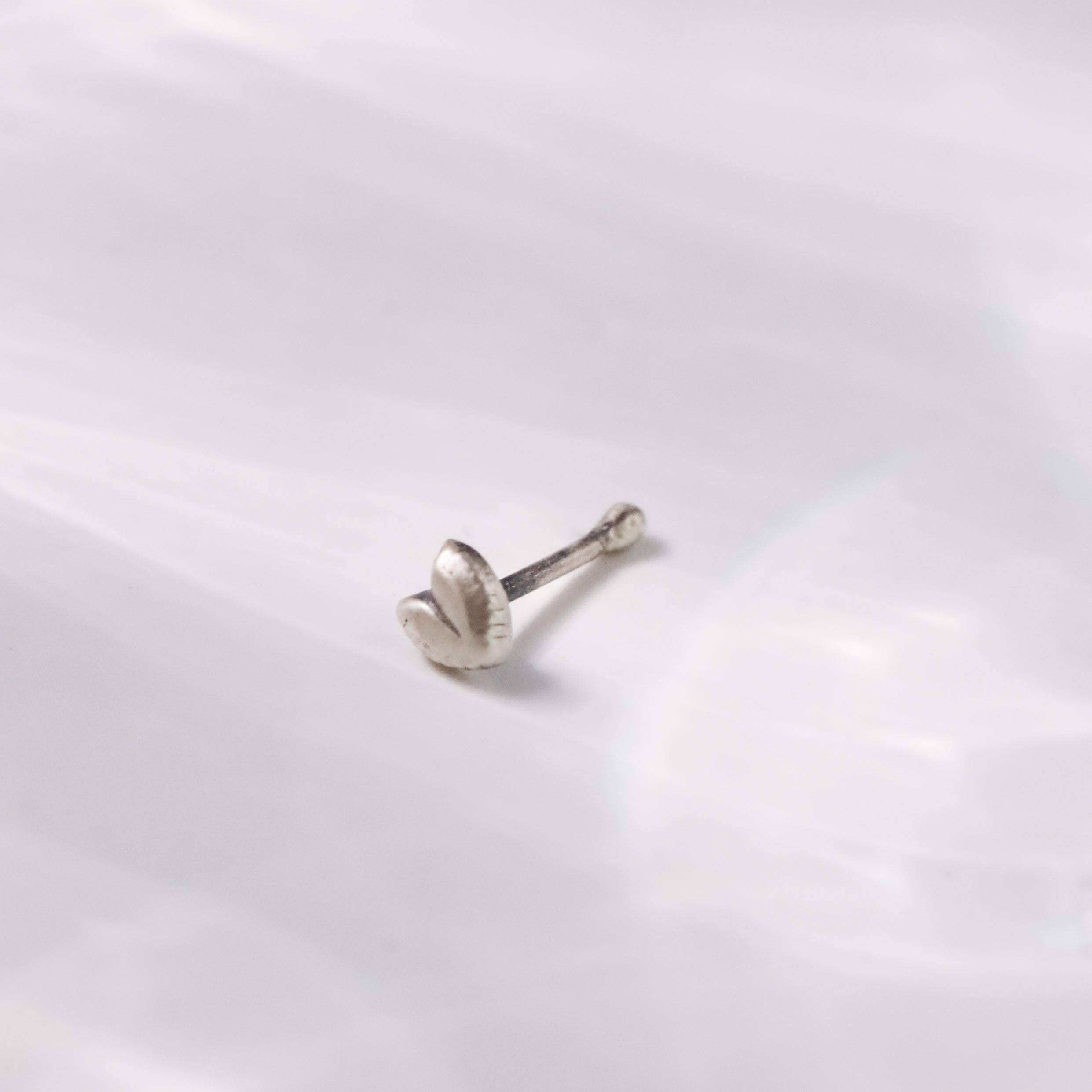 Silver Tiny Heart Nose Pin