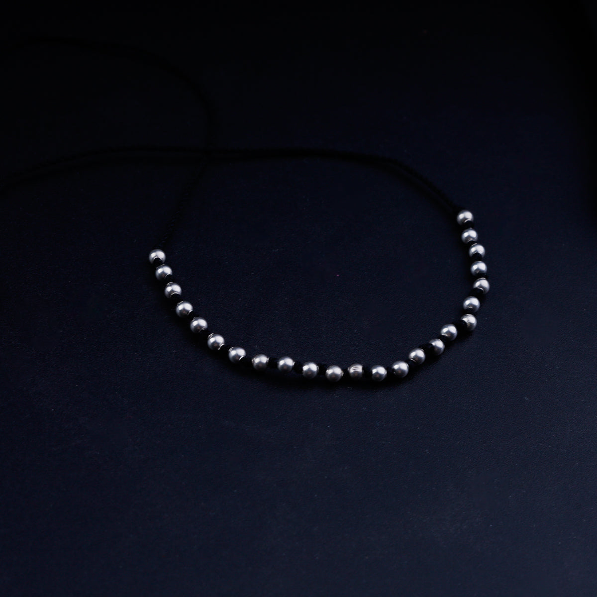 Silver Bead Anklet (3 mm)