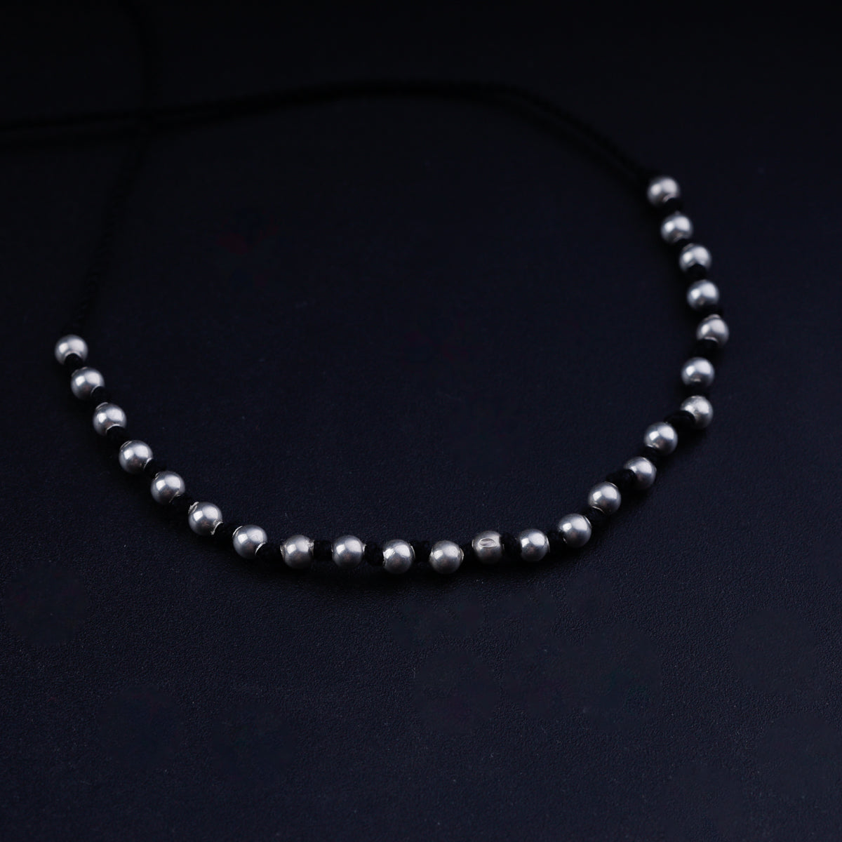 Silver Bead Anklet (3 mm)