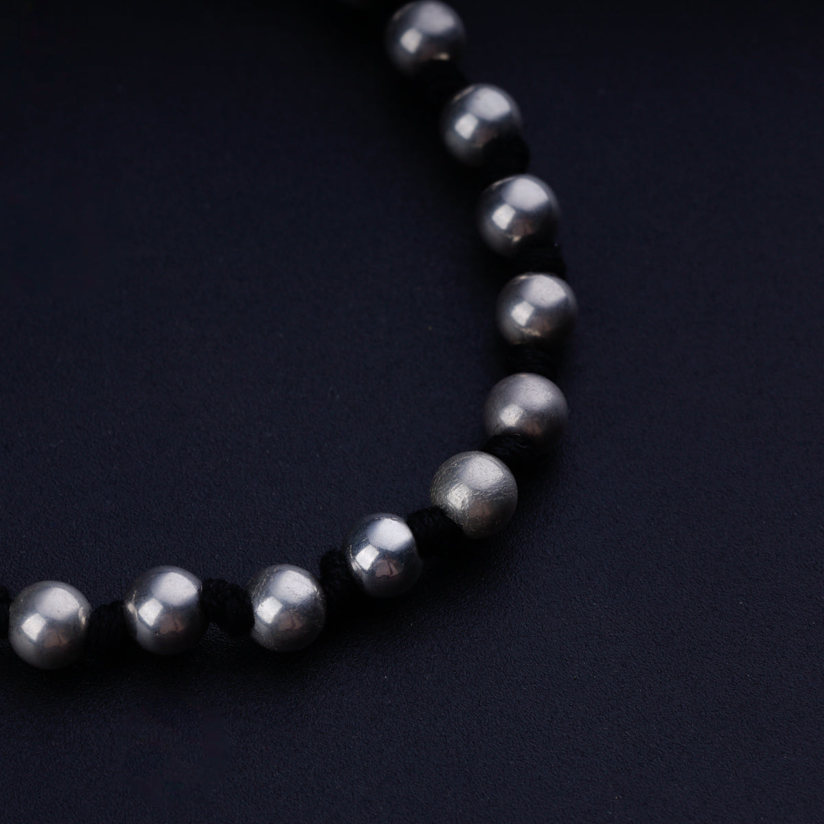 Silver Bead Anklet (6 mm)