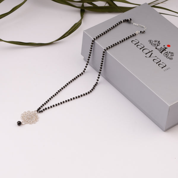 Silver Lasercut Pendant Mangalsutra