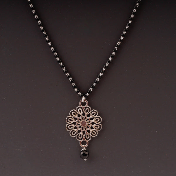 Silver Lasercut Pendant Mangalsutra