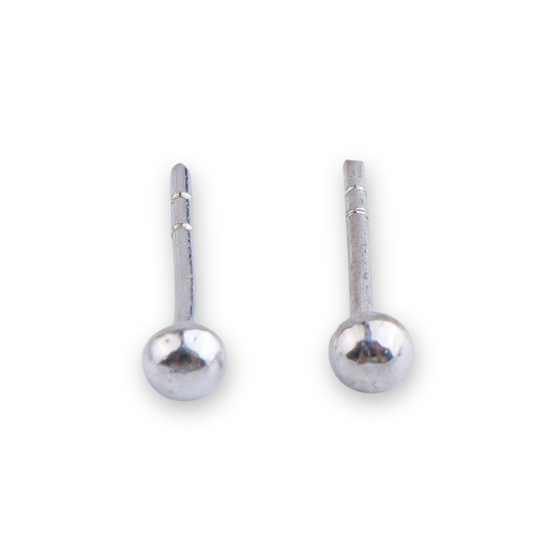 Tiny Silver Stud Earrings - Medium