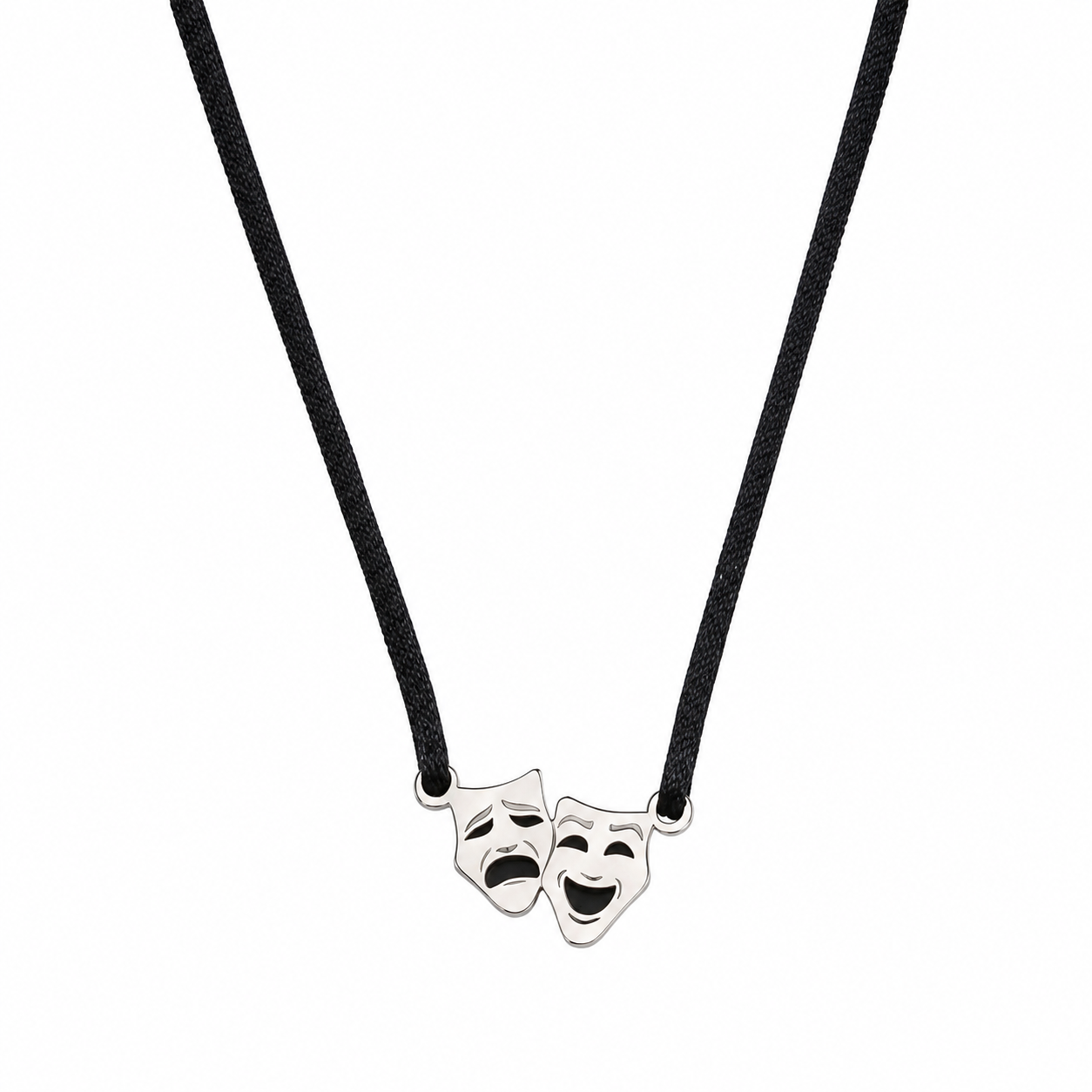 Melpomene and Thalia - Drama Pendant with Suede Cord