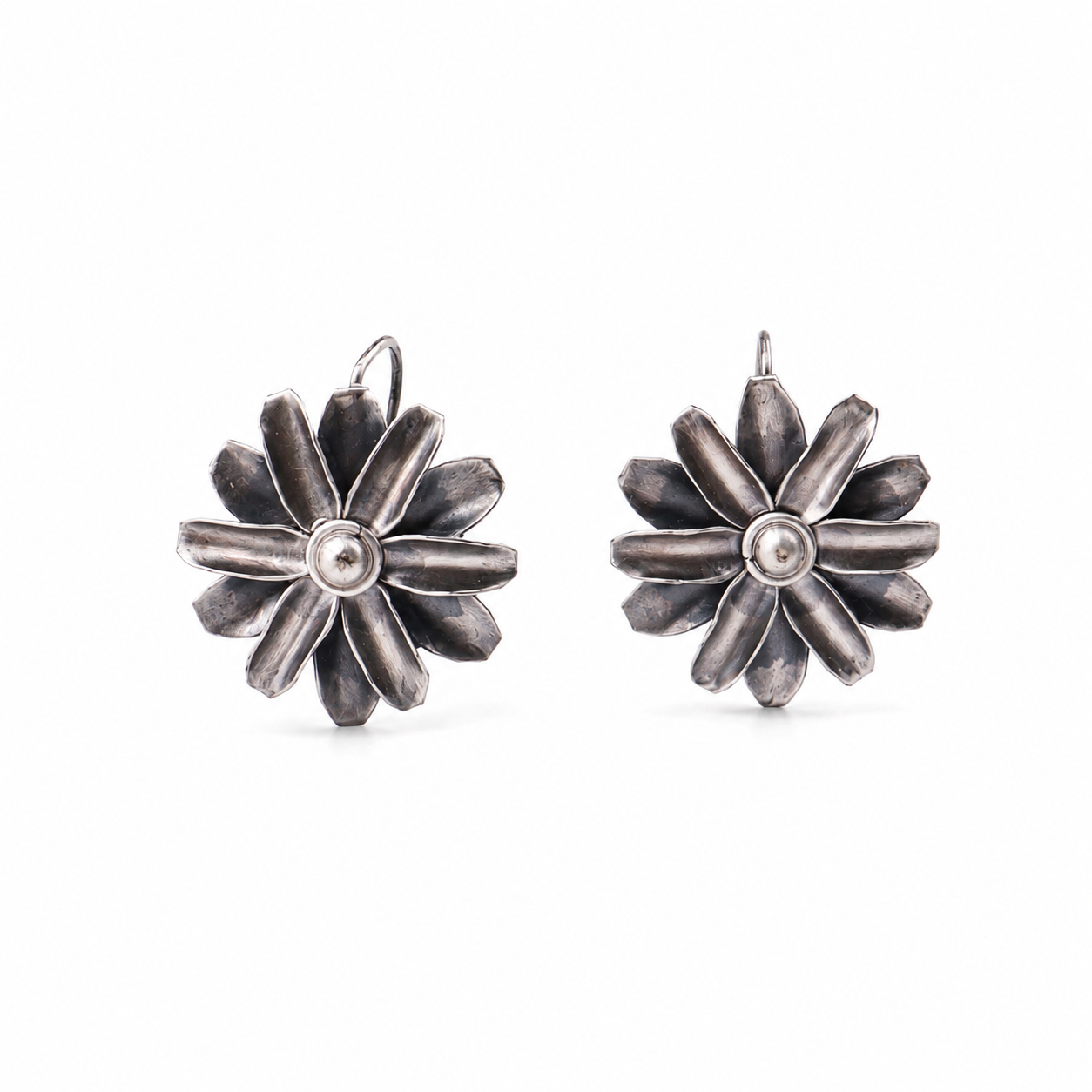 Mini Silver Soorajmukhi (Flower Motif) Earrings