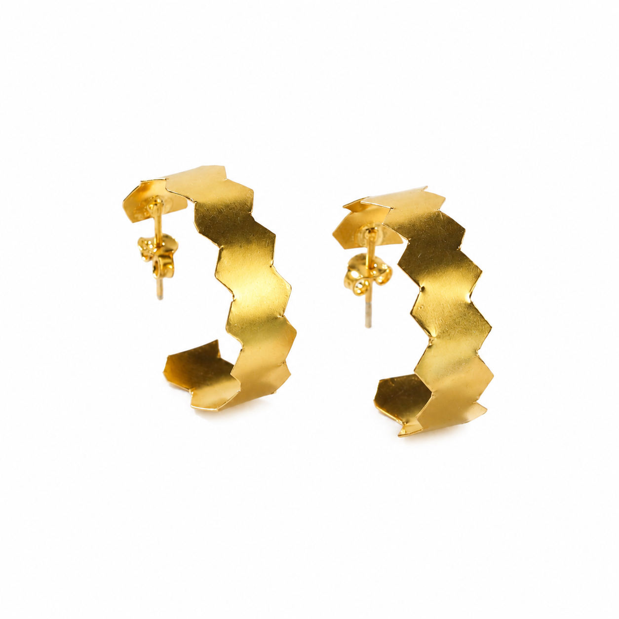 Natasha- Fold Earrings |  92.5 Silver | 22K Gold Plated