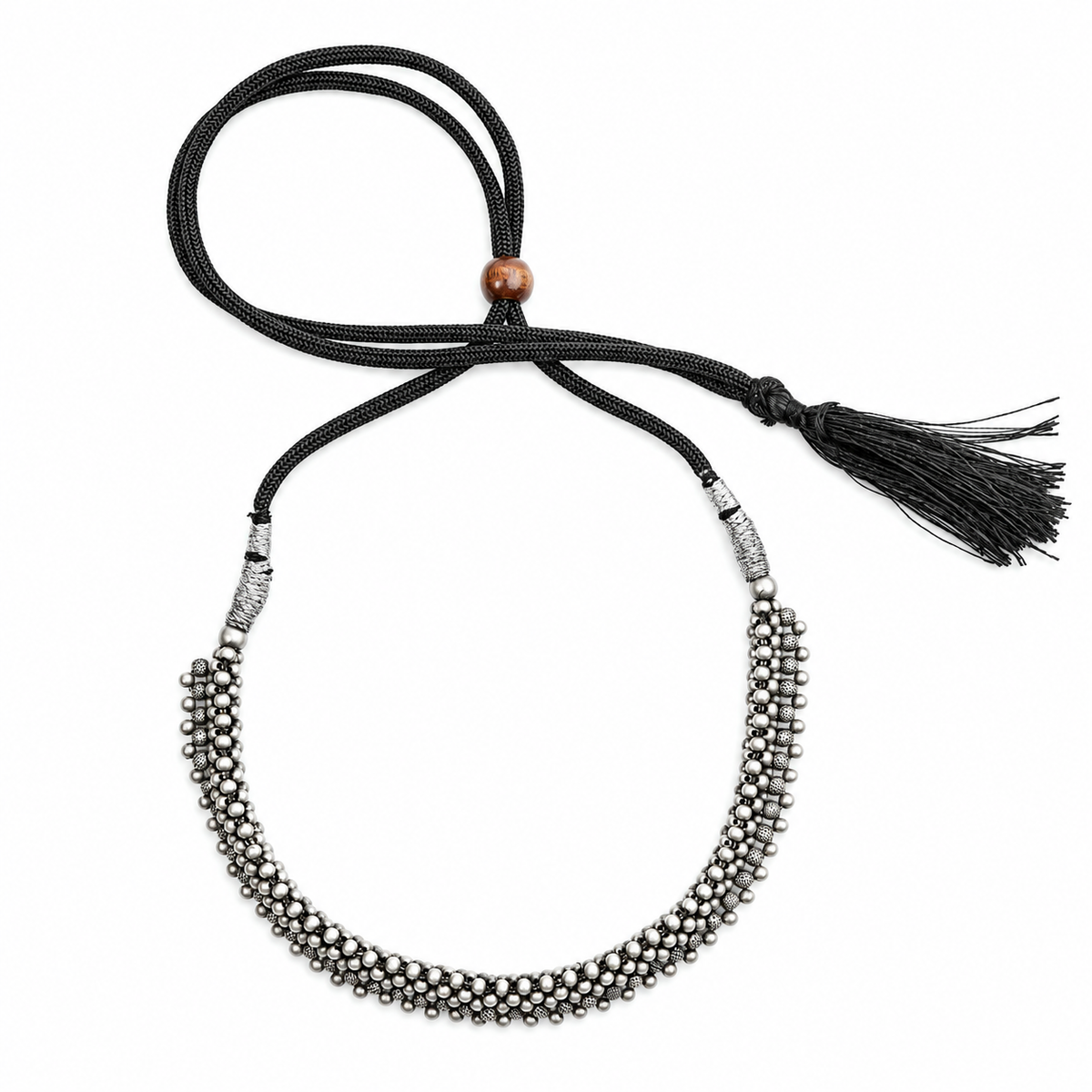 Oxidised Silver Thushi