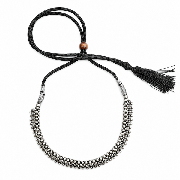 Oxidised Silver Thushi