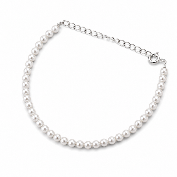 Pearls Beaded Silver Bracelet