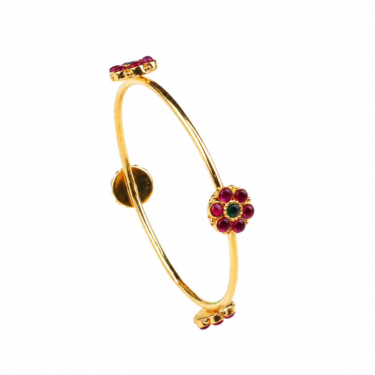 Pink Kudi Bangle | 92.5 Silver | 22 Carat Gold Plated