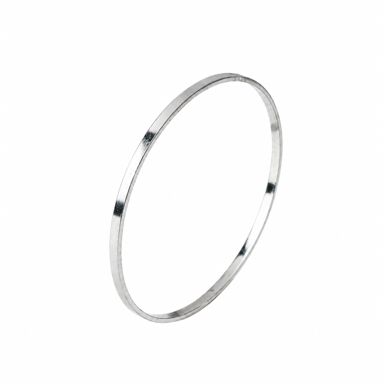 Silver flat bangle for women