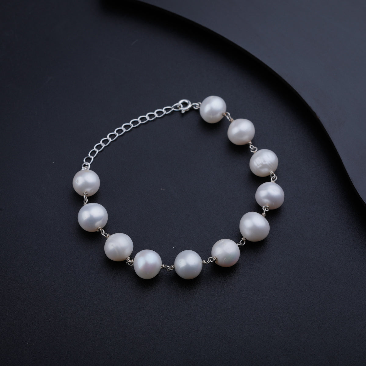 Pearl Ganthan Silver Bracelet