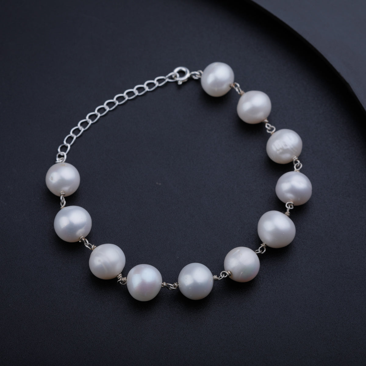 Pearl Ganthan Silver Bracelet