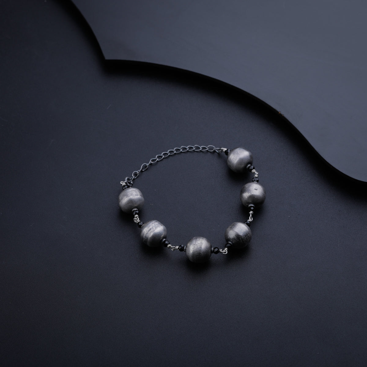 Silver Big Round Bead Bracelet