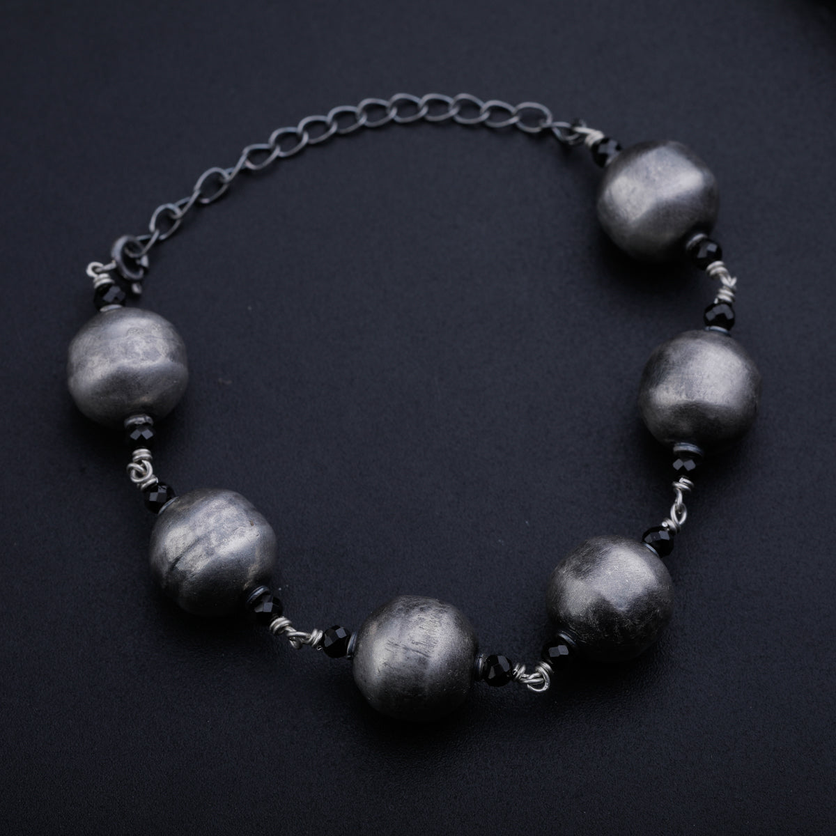 Silver Big Round Bead Bracelet