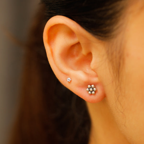 Itihaas Kudi Tiny Stud Earrings for Second Piercing