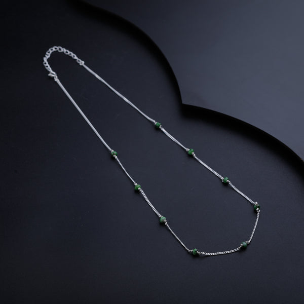 Green Sapphire Silver Chain
