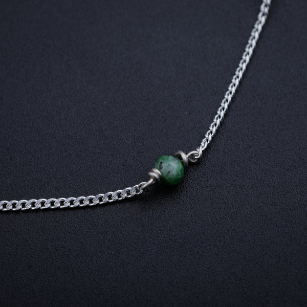 Green Sapphire Silver Chain