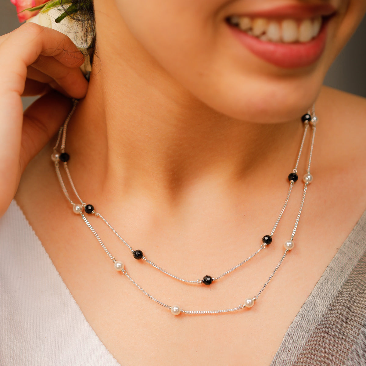 Three Way Silver Chain Mangalsutra